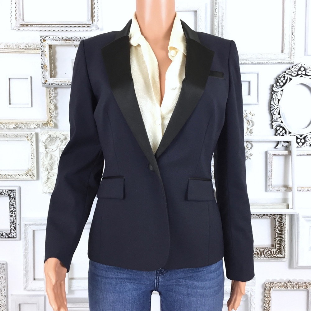 Antonio Melani | Navy & Black Tuxedo Blazer 6